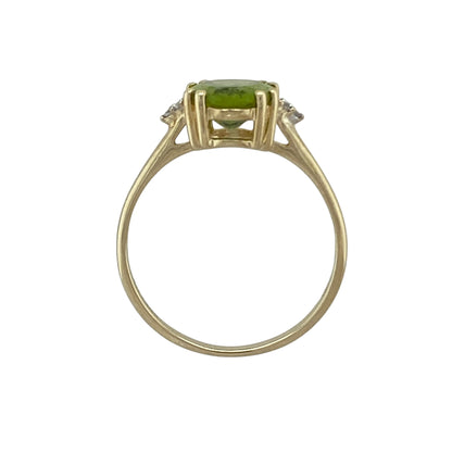 9ct Gold Diamond & Peridot Set Ring