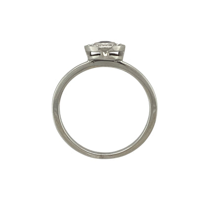 18ct White Gold Diamond & Sapphire Set Halo Ring