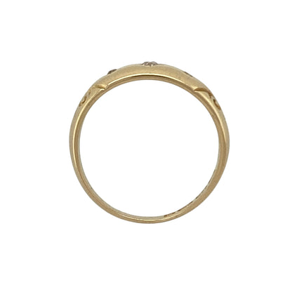 18ct Gold & Diamond Set Victorian Style Gypsy Ring