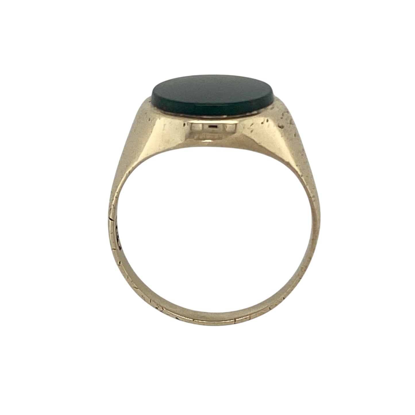 9ct Gold & Bloodstone Set Oval Signet Ring