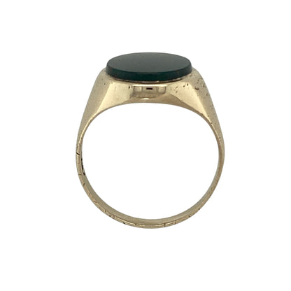 9ct Gold & Bloodstone Set Oval Signet Ring