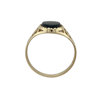 9ct Gold & Onyx Set Oval Signet Ring