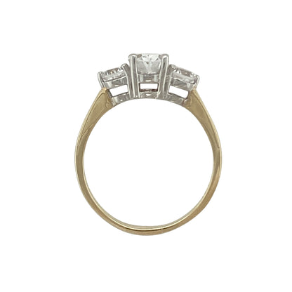9ct Gold & Cubic Zirconia Set Trilogy Ring