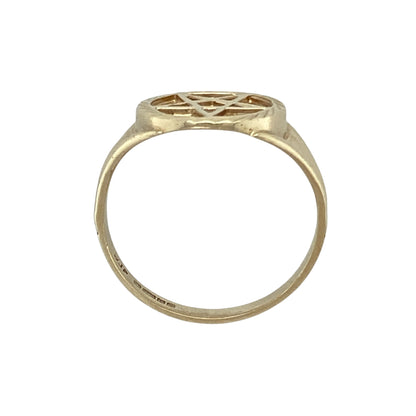 9ct Gold Pentagram Star Signet Ring