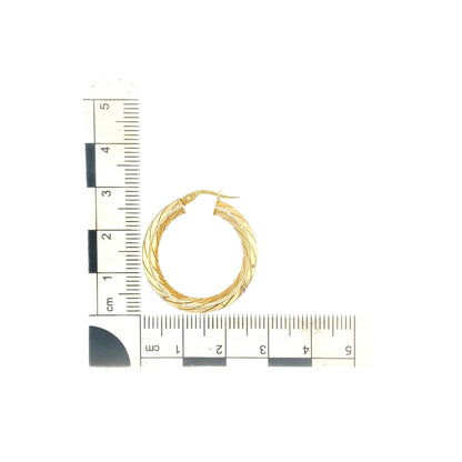 9ct Gold Twisted Hoop Creole Earrings