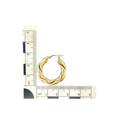 9ct Gold Twisted Hoop Creole Earrings