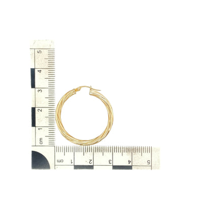 9ct Gold Twisted Hoop Creole Earrings
