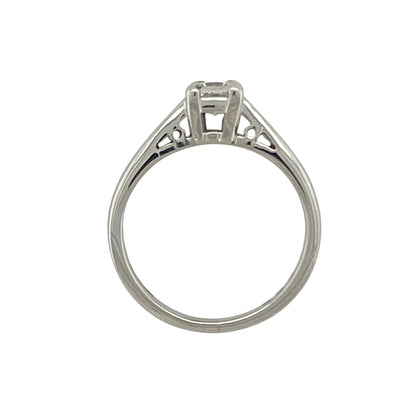 18ct White Gold & Princess Cut Diamond Set Solitaire Ring
