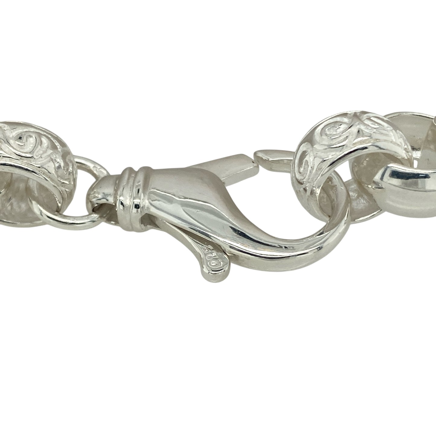 Bring bold brilliance and contemporary luxury to your collection with this new 925 silver cubic zirconia 9" patterned gypsy-style link bracelet, combining eye-catching sparkle with timeless sophistication—perfect for statement wear or elevated everyday style.

Design: The bracelet features a striking gypsy-style patterned link design, each link measuring 10mm wide and adorned with dazzling cubic zirconias that add texture and radiant shine.