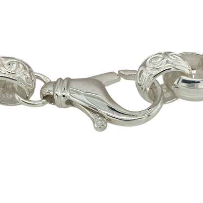 Bring bold brilliance and contemporary luxury to your collection with this new 925 silver cubic zirconia 9" patterned gypsy-style link bracelet, combining eye-catching sparkle with timeless sophistication—perfect for statement wear or elevated everyday style.

Design: The bracelet features a striking gypsy-style patterned link design, each link measuring 10mm wide and adorned with dazzling cubic zirconias that add texture and radiant shine.