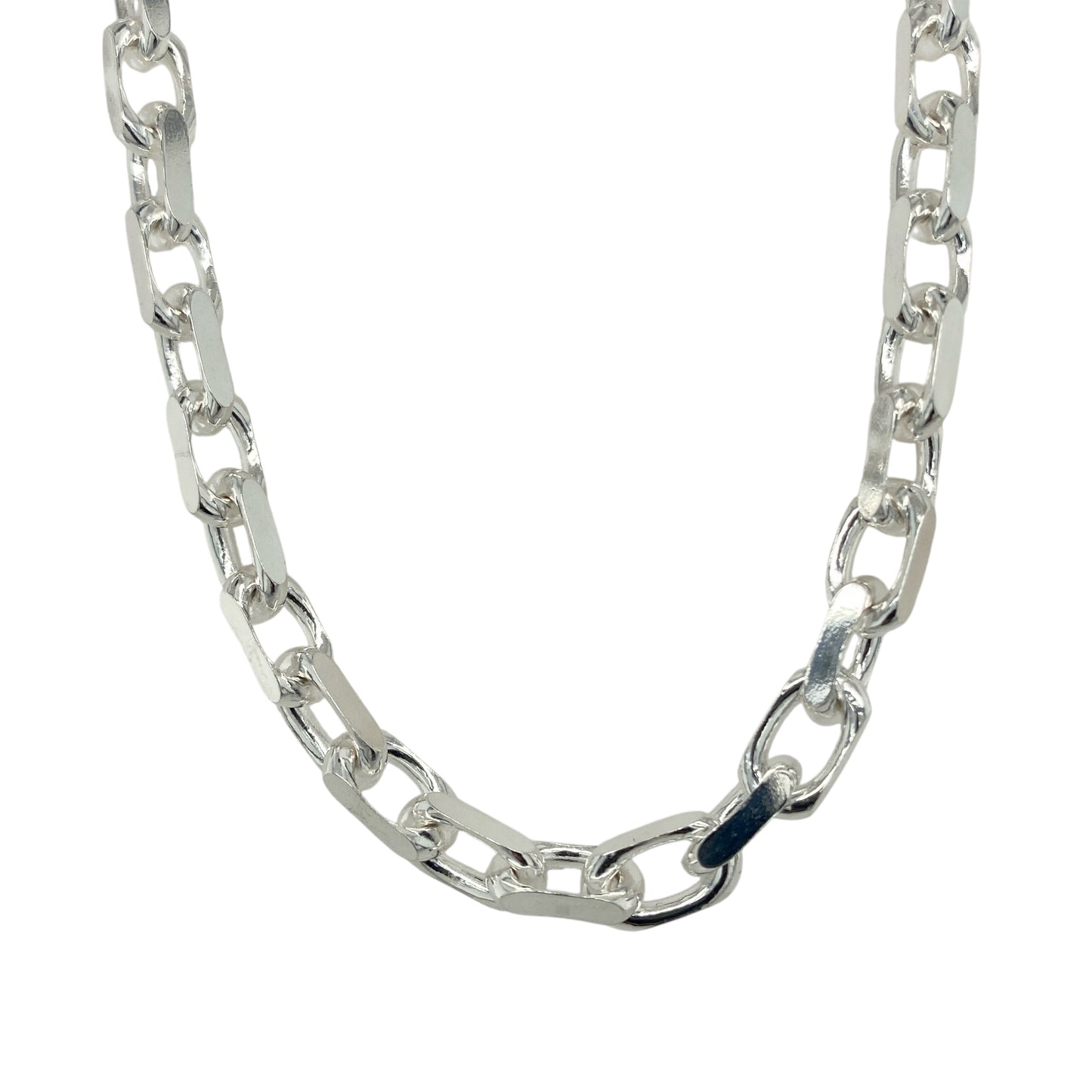 New 925 Silver 20" Faceted Belcher Chain