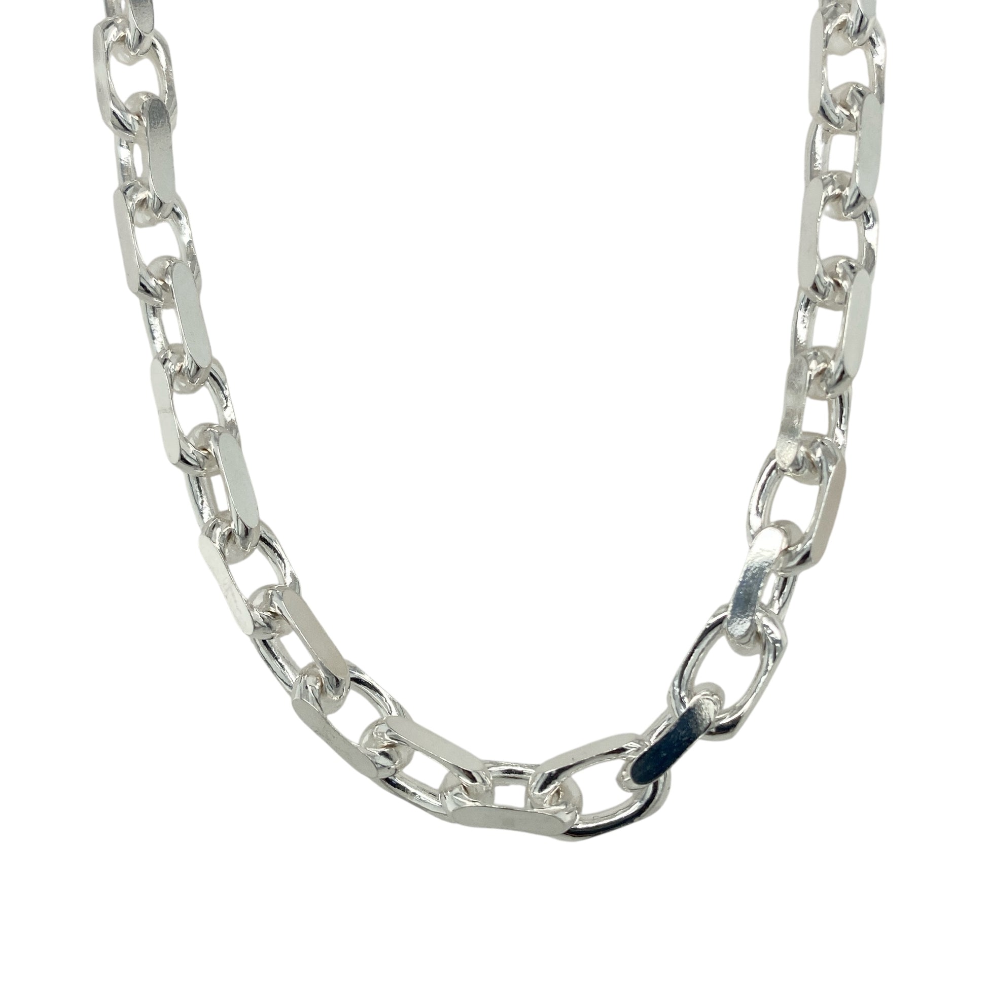 New 925 Silver 20" Faceted Belcher Chain