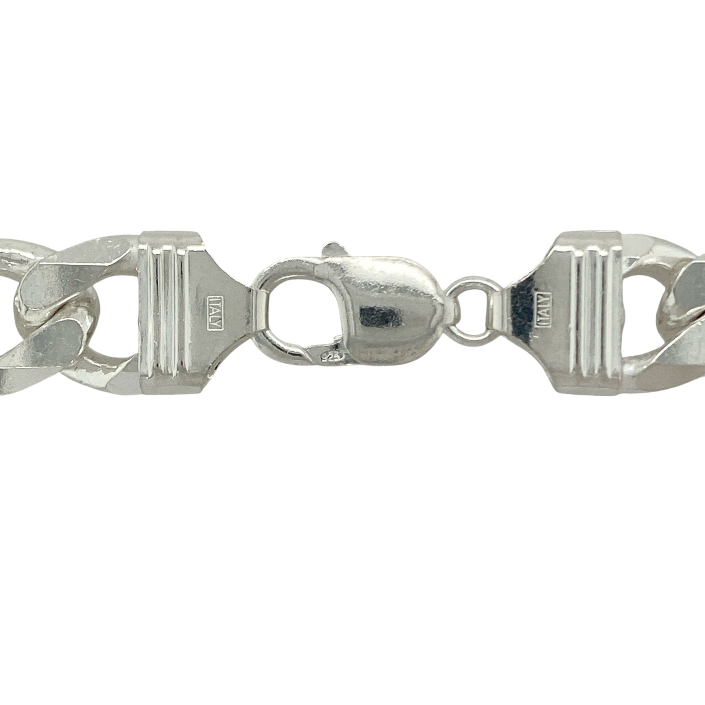 Bring commanding presence and luxurious shine to your collection with this new 925 solid silver 24" curb chain, combining bold design with timeless craftsmanship—perfect for standout occasions or powerful everyday style.

Design: The chain features a traditional curb link style with wide, flat interlocking links measuring 14mm, creating a strong, eye-catching look with a smooth, polished surface.