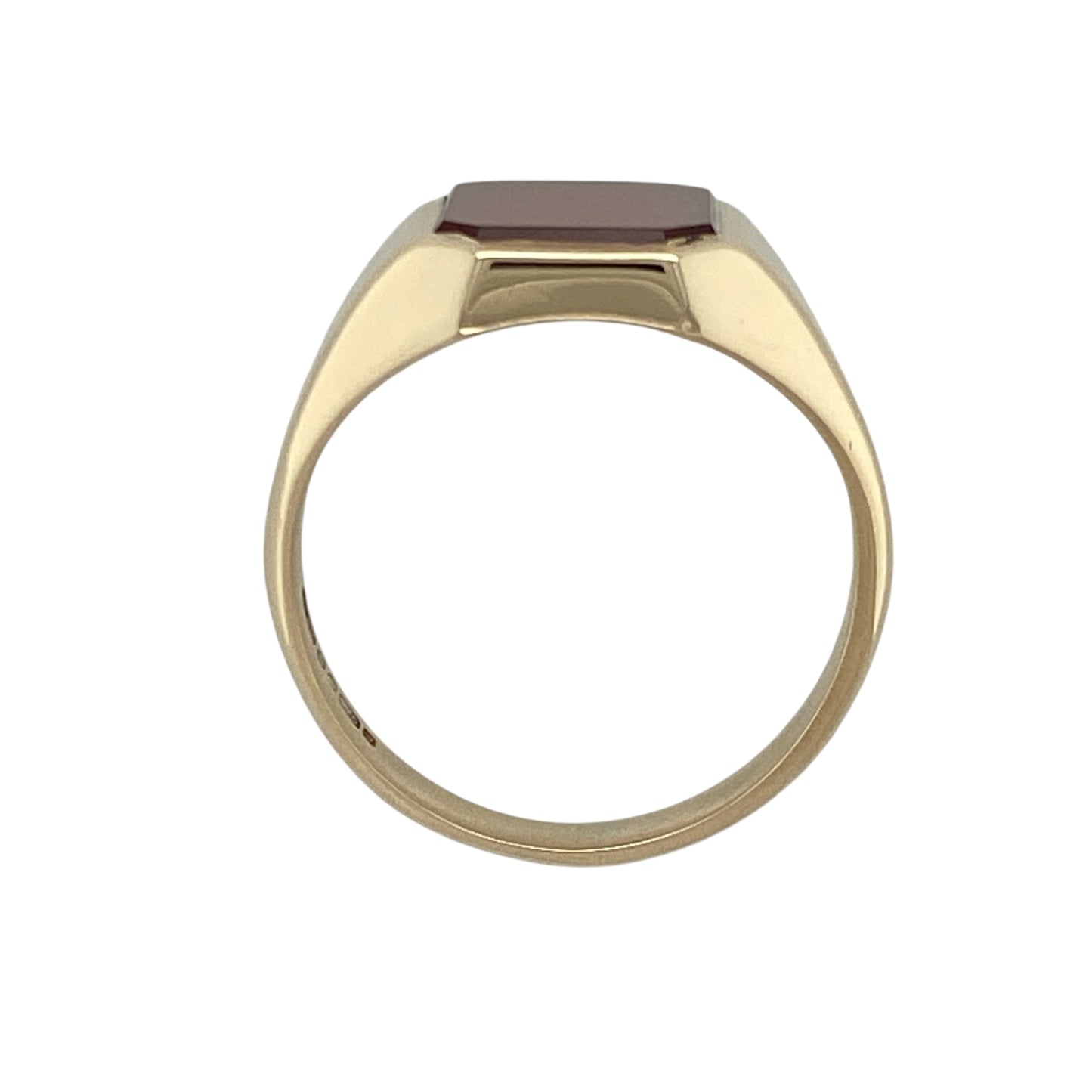 9ct Gold & Carnelian Set Rectangle Signet Ring