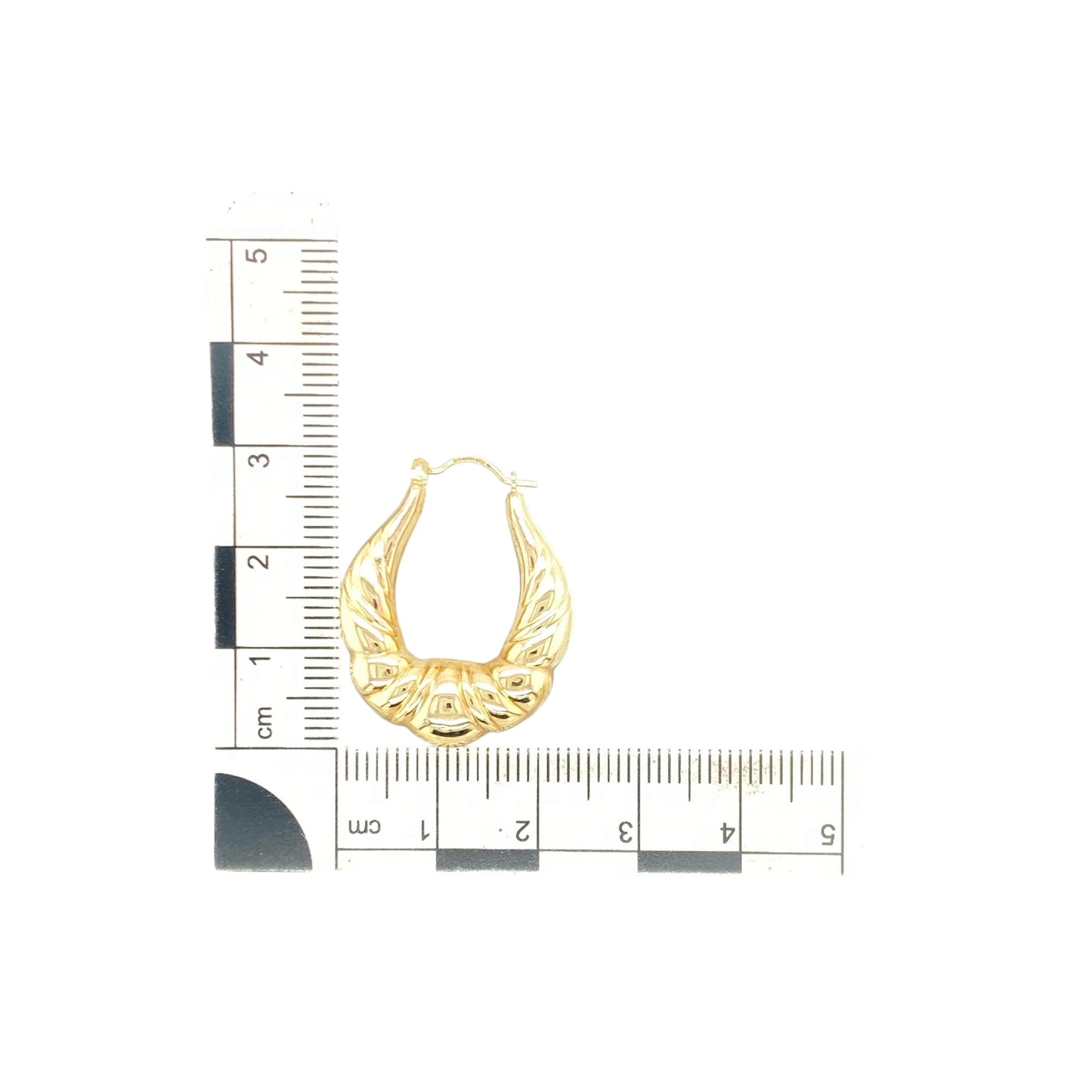 9ct Gold Bubble Style Oval Creole Earrings