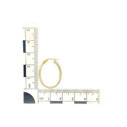 9ct Gold Greek Key Oval Creole Earrings