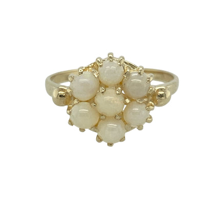9ct Gold & Opalique Set Cluster Ring