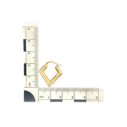 9ct Gold Triangle Shaped Creole Earrings