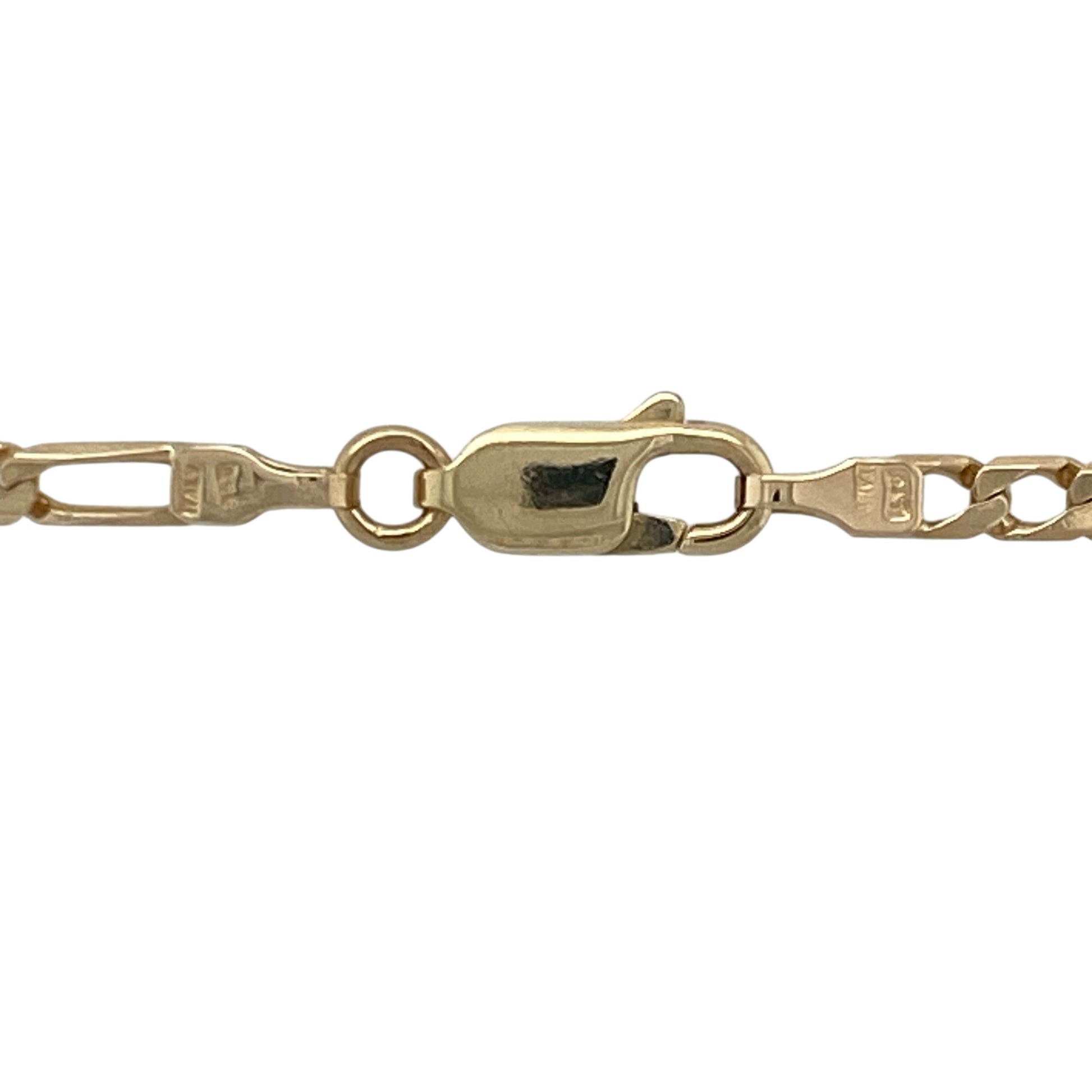 Bring timeless design and refined style to your collection with this pre-owned 9ct yellow gold Figaro chain—perfect for both everyday wear and special occasions.

Design: The chain features the classic Figaro pattern with alternating long and short 3mm-wide links, offering a sleek and stylish look that catches the light beautifully.
Material: Made from 9-carat yellow gold, the warm tone enhances the polished finish and provides lasting shine and durability.
