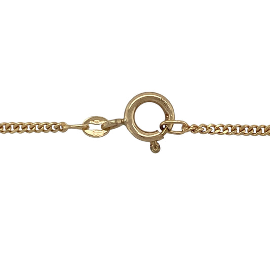 Bring classic shine and effortless style to your collection with this pre-owned 9ct yellow gold curb chain—perfect for everyday wear or layering with other pieces.

Design: The chain features a traditional curb link design with 2mm-wide links, offering a smooth, polished finish that catches the light beautifully for subtle elegance.
Material: Made from 9-carat yellow gold, the warm tone enhances its timeless appeal while ensuring lasting durability and shine.