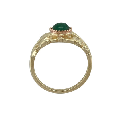9ct Gold & Green Stone Set Clogau Tree of Life Ring