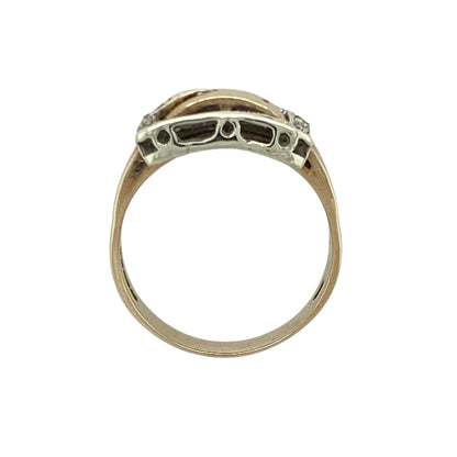 9ct Gold & Diamond Set Buckle Ring