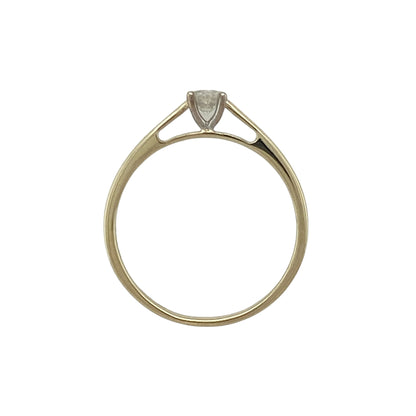 9ct Gold & Diamond Set Solitaire Ring