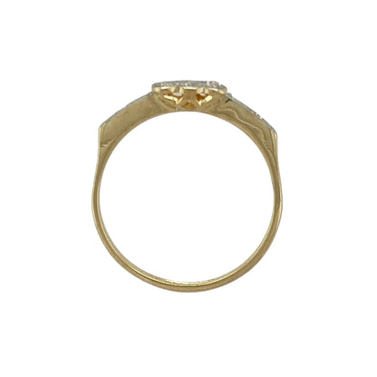 18ct Gold & Platinum Set Art Deco Cluster Ring