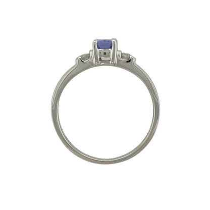 14ct White Gold Diamond & Tanzanite Set Ring