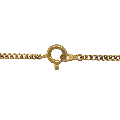 Bring timeless elegance and versatile style to your collection with this pre-owned 9ct yellow gold 24" pendant curb chain—perfect for everyday wear or showcasing a favourite pendant.

Design: The chain features a classic curb link design with 2mm-wide links, offering a smooth and polished finish that catches the light beautifully. Its refined look makes it suitable for both standalone wear and pairing with pendants.