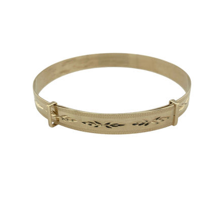 9ct Solid Gold Patterned Expanding Bangle