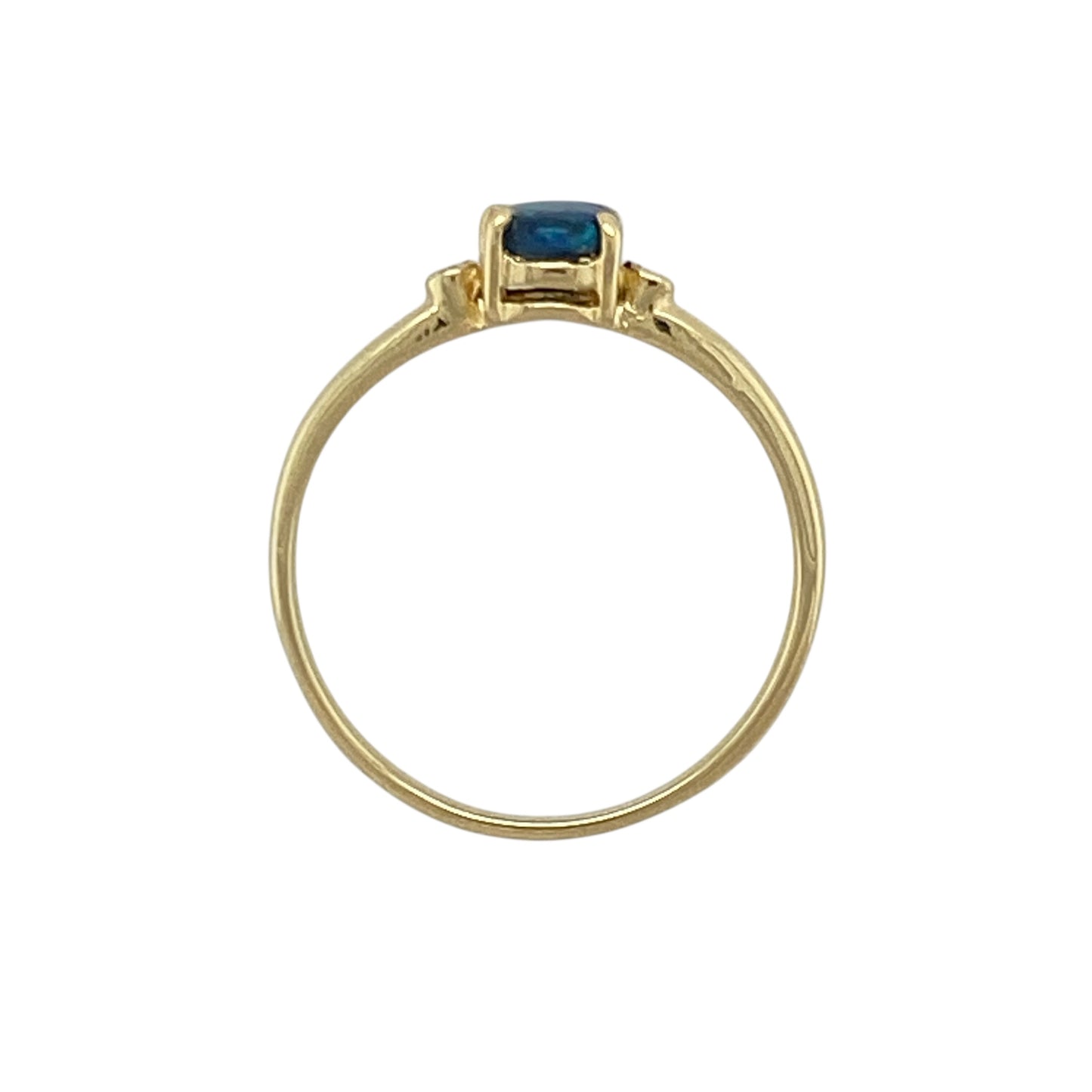 18ct Gold Diamond & Blue Stone Set Ring