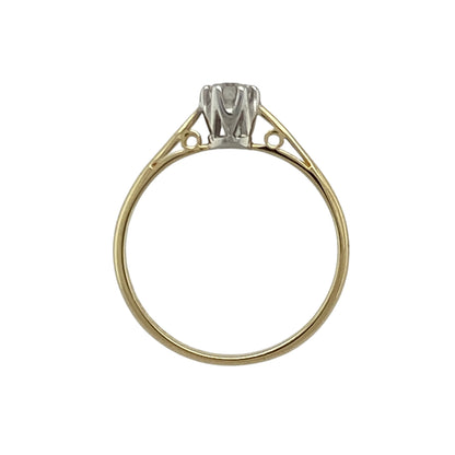18ct Gold & Diamond Set Solitaire Ring