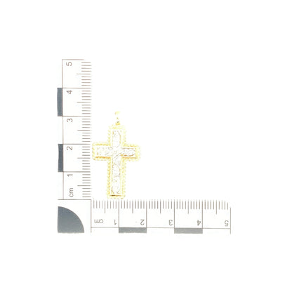 9ct Gold & Diamond Set Open Patterned Cross Pendant