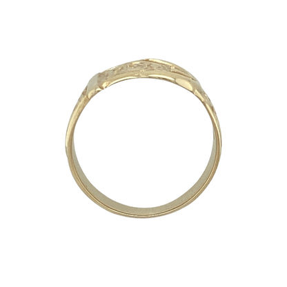 9ct Gold Patterned Buckle Ring