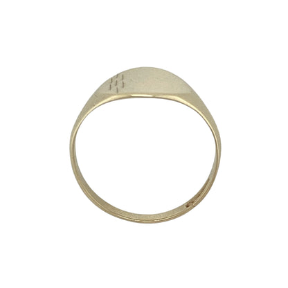 9ct Gold Patterned Oval Signet Ring