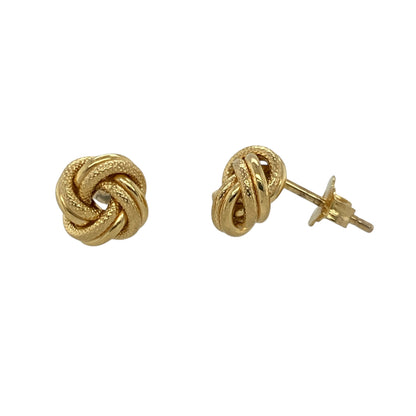 9ct Gold Textured 8mm Knot Stud Earrings