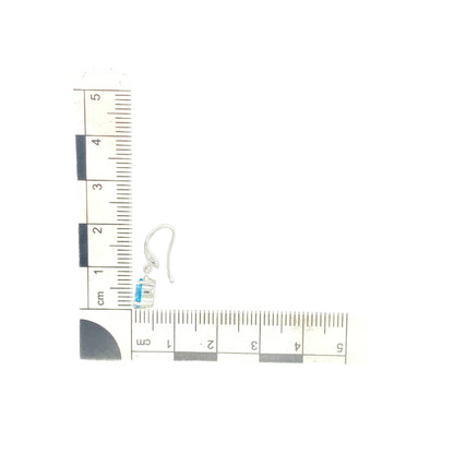 9ct White Gold & Oval Blue Stone Drop Earrings