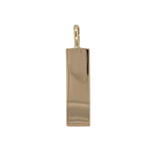 9ct Gold Plain Ingot Pendant