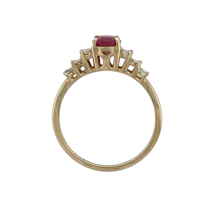 9ct Gold Diamond & Ruby Set Ring
