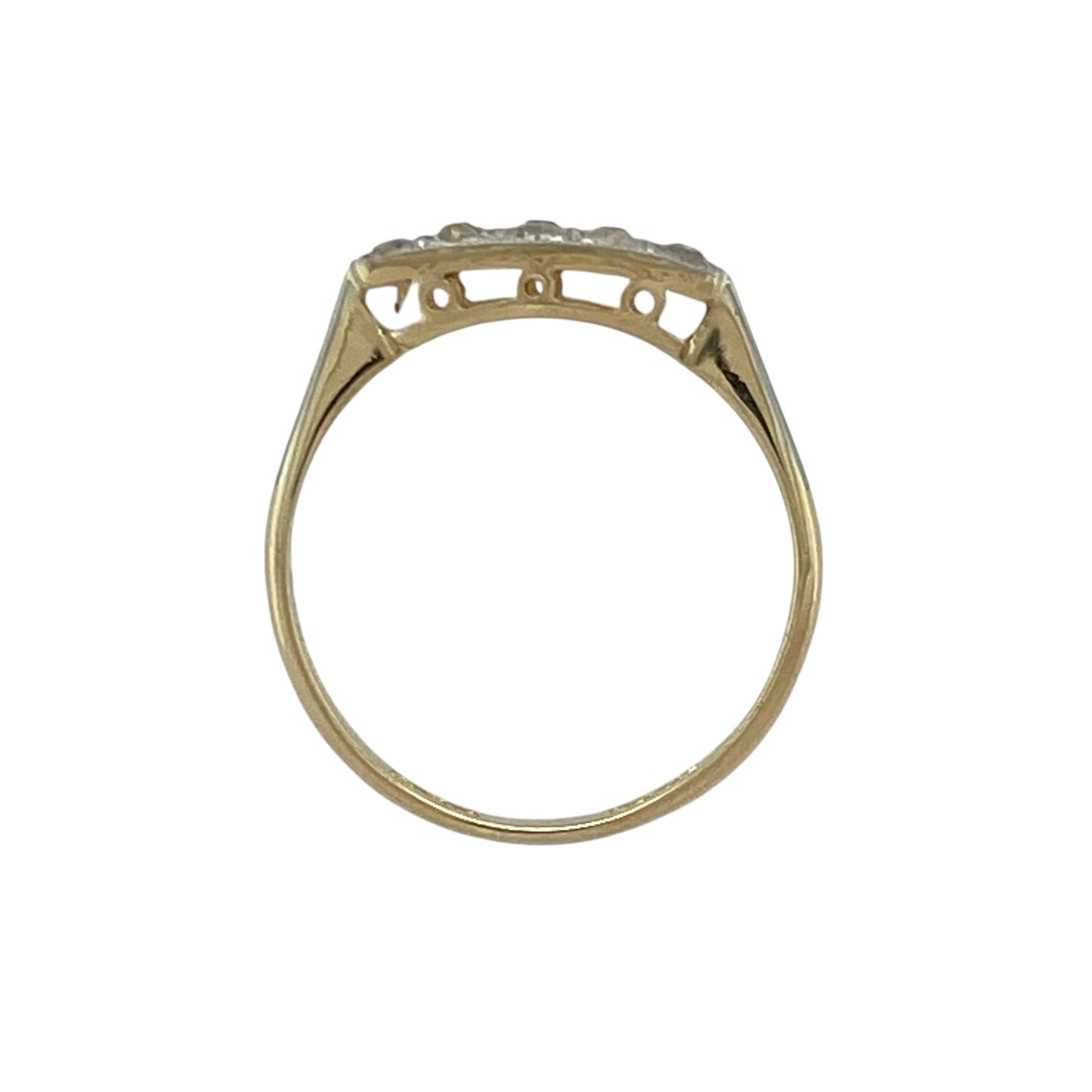 18ct Gold & Platinum Diamond Set Art Deco Ring