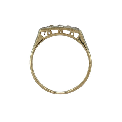 18ct Gold & Platinum Diamond Set Art Deco Ring