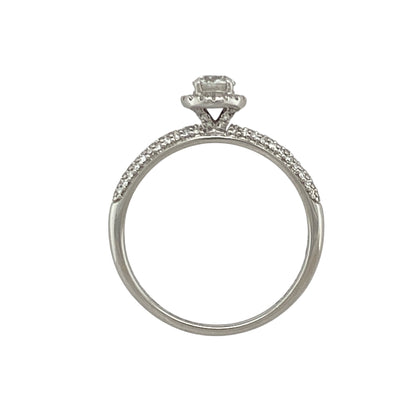 18ct White Gold & Diamond Set Halo Ring