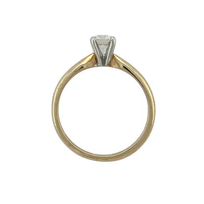 New 9ct Gold & Swarovski Crystal Set 0.50ct Solitaire Ring