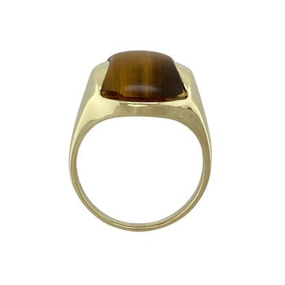 14ct Gold & Tiger's Eye Cabochon Set Signet Ring