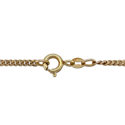 Elevate your everyday style with this pre-owned 9ct yellow gold curb chain, offering a classic look with lasting appeal—perfect for solo wear or pairing with your favourite pendant.

Design: The chain features traditional curb links with a sleek, flat profile that lies comfortably against the neck for a refined finish.
Material: Made from 9-carat yellow gold, the polished surface enhances the chain’s warm golden tone and timeless elegance.