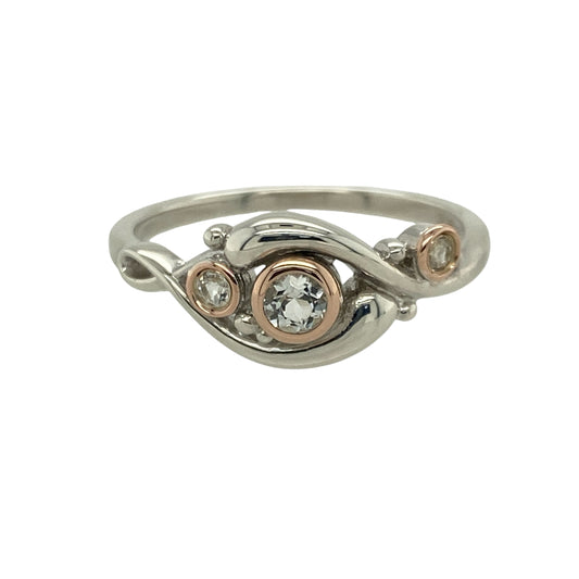 925 Silver & White Topaz Set Clogau Pistyll Rhaeadr Ring