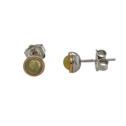 925 Silver & Yellow Stone Set Stud Earrings