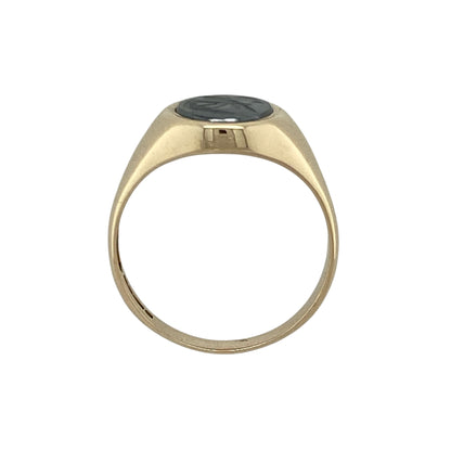 9ct Gold & Hematite Centurion Set Oval Signet Ring