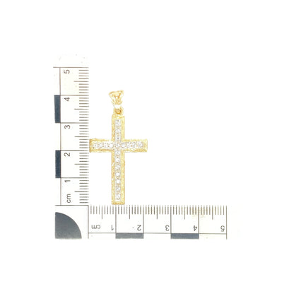 9ct Gold & Cubic Zirconia Set Cross Pendant